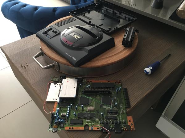 The insides of a SEGA Mega Drive MK I