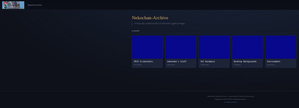 Screenshot of the Nekonomicon Gallery